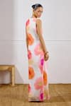 Shop_Lavanya Ahuja_White Crepe V-neck Sunset Soiree Printed Wrap Dress _at_Aza_Fashions
