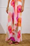 Shop_Lavanya Ahuja_White Crepe V-neck Sunset Soiree Printed Wrap Dress _Online_at_Aza_Fashions