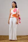 Buy_Lavanya Ahuja_White Crepe Flared Pant _at_Aza_Fashions