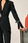 Buy_House Of Zeniaa_Black Crepe Sequins, Embroidery Jules Embellished Blazer With Trouser _Online_at_Aza_Fashions