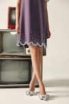 Buy_House Of Zeniaa_Purple Crepe Rhinestones, Beads Round Neck Savanna Embellished Dress _Online_at_Aza_Fashions