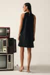 Shop_House Of Zeniaa_Black Crepe Embroidery Round Neck Ellie Dress _at_Aza_Fashions