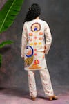 Shop_Prachi Kamat_White Viscose, Silk Round Neck Morviika Printed Kurta With Pant _at_Aza_Fashions