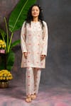 Prachi Kamat_White Viscose, Silk Round Neck Morviika Printed Kurta With Pant _Online_at_Aza_Fashions
