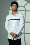 Buy_Sanjana Reddy Designs_White Cotton Studs Pyramid Embroidered Shirt _at_Aza_Fashions