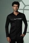 Buy_Sanjana Reddy Designs_Black Cotton Studs Pyramid Studded Shirt _at_Aza_Fashions