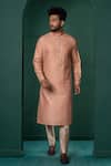 Shop_Minikin_Peach Silk, Viscose Embroidery, Pearls Kurta With Pant _Online_at_Aza_Fashions