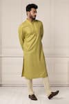 Shop_Minikin_Green Silk, Viscose Embroidery Placket Kurta Set _Online_at_Aza_Fashions