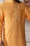 Buy_Minikin_Orange Silk, Dupion Gota Patti, Embroidery Placket Kurta Set 