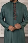 Minikin_Green Silk Embroidery Placement Kurta Set _Online_at_Aza_Fashions