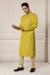 Buy_Minikin_Green Silk Gota Patti, Embroidery Kurta Set _Online_at_Aza_Fashions