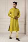 Shop_Minikin_Green Silk Gota Patti, Embroidery Kurta Set _Online_at_Aza_Fashions