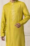 Minikin_Green Silk Gota Patti, Embroidery Kurta Set _at_Aza_Fashions
