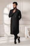 Buy_Minikin_Black Silk, Viscose Embroidery Placement Kurta Set _at_Aza_Fashions