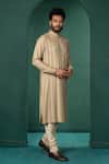 Buy_Minikin_Beige Silk, Viscose Pintuck Kurta Set _Online_at_Aza_Fashions