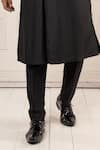Minikin_Black Dupion, Silk, Viscose Embroidery Thread Kurta Set _Online_at_Aza_Fashions