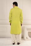 Shop_Minikin_Lime Cotton Mirrors Work Pathani Kurta Set _at_Aza_Fashions