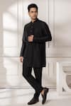 Buy_Minikin_Black Silk, Viscose Printed Achkan Set _Online_at_Aza_Fashions