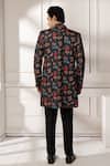 Shop_Minikin_Black Silk, Viscose Printed Achkan Set _at_Aza_Fashions