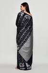Shop_Samyukta Singhania_Black Silk Zari, Metallic Thread, Floral Woven Pattern Saree With Running Blouse _at_Aza_Fashions