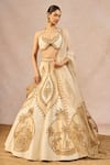 Buy_Masaba_Ivory Silk, Tissue, Net, Organza Embroidery, Noor Ban Gaye Lehenga Set _at_Aza_Fashions