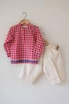 Buy_Love The World Today_Pink Cotton, Silk Candy Cloud Kurta And Baggy Pant Set _at_Aza_Fashions