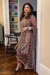 Vvani By Vani Vats_Multi Color Georgette, Silk, Net Gota Patti, Sequins Hand Embroidered Kurta Set _at_Aza_Fashions