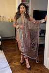 Buy_Vvani By Vani Vats_Multi Color Georgette, Silk, Net Gota Patti, Sequins Hand Embroidered Kurta Set _at_Aza_Fashions