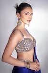 Shop_Vvani By Vani Vats_Blue Satin, Georgette Sheesh Gullista Border Embroidered Saree With Blouse 