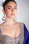 Vvani By Vani Vats_Blue Satin, Georgette Sheesh Gullista Border Embroidered Saree With Blouse _Online