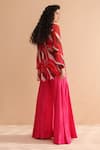 Shop_Pallavi Jaipur_Multi Color Chiffon, Tussar, Silk Sequins, Bloody Mary Tunic With Sharara _at_Aza_Fashions