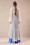 Shop_Pallavi Jaipur_Off White Chiffon, Georgette, Silk Indie Rose Pattern Kurta And Palazzo Set _at_Aza_Fashions