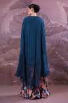 Shop_Pallavi Jaipur_Blue Silk Gota Patti, Sequins, Chakarborty Gotaphool Kaftan And Pant Set _at_Aza_Fashions
