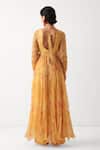 Shop_Pallavi Jaipur_Yellow Chiffon, Silk Zari, Sequins, Tassels Kasundi Printed Anarkali Pant Set _at_Aza_Fashions