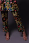 Thetaa_Multi Color Chanderi Silk, Shantoon Embroidery Floral Print Kurta And Pant Set _Online_at_Aza_Fashions