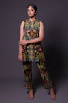 Buy_Thetaa_Multi Color Chanderi Silk, Shantoon Embroidery Floral Print Kurta And Pant Set _at_Aza_Fashions