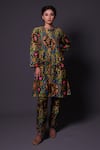 Buy_Thetaa_Multi Color Chanderi Silk, Shantoon Embroidery Round Printed Kurta And Pant Set _at_Aza_Fashions