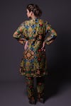 Shop_Thetaa_Multi Color Chanderi Silk, Shantoon Embroidery Round Printed Kurta And Pant Set _at_Aza_Fashions