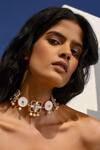Buy_Bblingg_White Iraa Mother Of Pearl, Crystal And Enamel Choker _at_Aza_Fashions