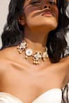 Shop_Bblingg_White Iraa Mother Of Pearl, Crystal And Enamel Choker _Online_at_Aza_Fashions
