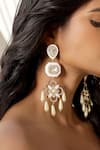 Bblingg_White Pearls, Crystals, Rhinestones Iraa Statement Mother Of , And Danglers _Online_at_Aza_Fashions