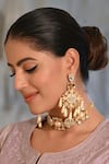 Shop_Bblingg_Gold Plated Pearls, Crystals, Stones Ruhaan Shell And Kundan Earrings _at_Aza_Fashions