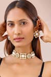 Shop_Bblingg_Gold Plated Veda Shell Stone And Pearl Choker _at_Aza_Fashions