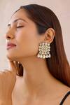 Buy_Bblingg_Gold Plated Crystals, Stones Veera Shell And Stud Earrings _at_Aza_Fashions