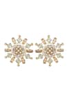 Shop_Bblingg_Gold Plated Pearls, Crystals, Rubaina Shell And Stud Earrings _at_Aza_Fashions