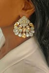 Buy_Bblingg_Gold Plated Pearls, Crystals, Stones Nivi Shell And Kundan Stud Earrings _at_Aza_Fashions
