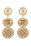 Shop_Bblingg_Multi Color Pearls, Crystals, Stones Sanah Ivory And Kundan Drop Earrings _at_Aza_Fashions