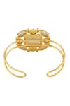 Shop_Bblingg_Gold Plated Pearls, Crystals, Stones Suhaaya Mini Shell And Kundan Cuff _at_Aza_Fashions