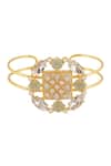Buy_Bblingg_Gold Plated Pearls, Crystals, Stones Suhaaya Mini Shell And Kundan Cuff _at_Aza_Fashions