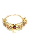Shop_Bblingg_Gold Plated Charlotte Multi Crystal And Baroque Pearl Choker _at_Aza_Fashions